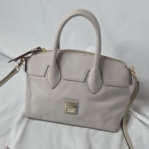Dooney & Bourke Gray Ivory Leather Satchel Bag